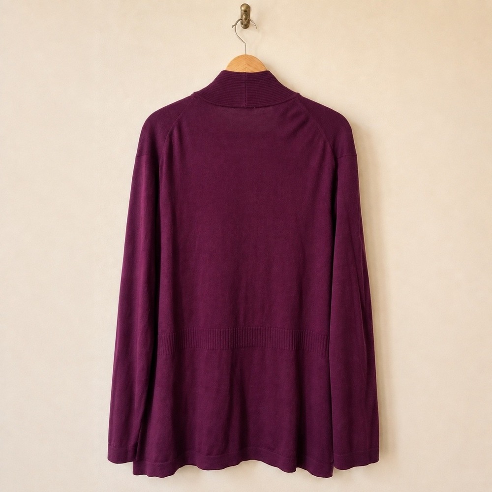 Talbots Woman Purple Open Front‎ Longline Cardigan 3X NWT Plus Size - Picture 3 of 8